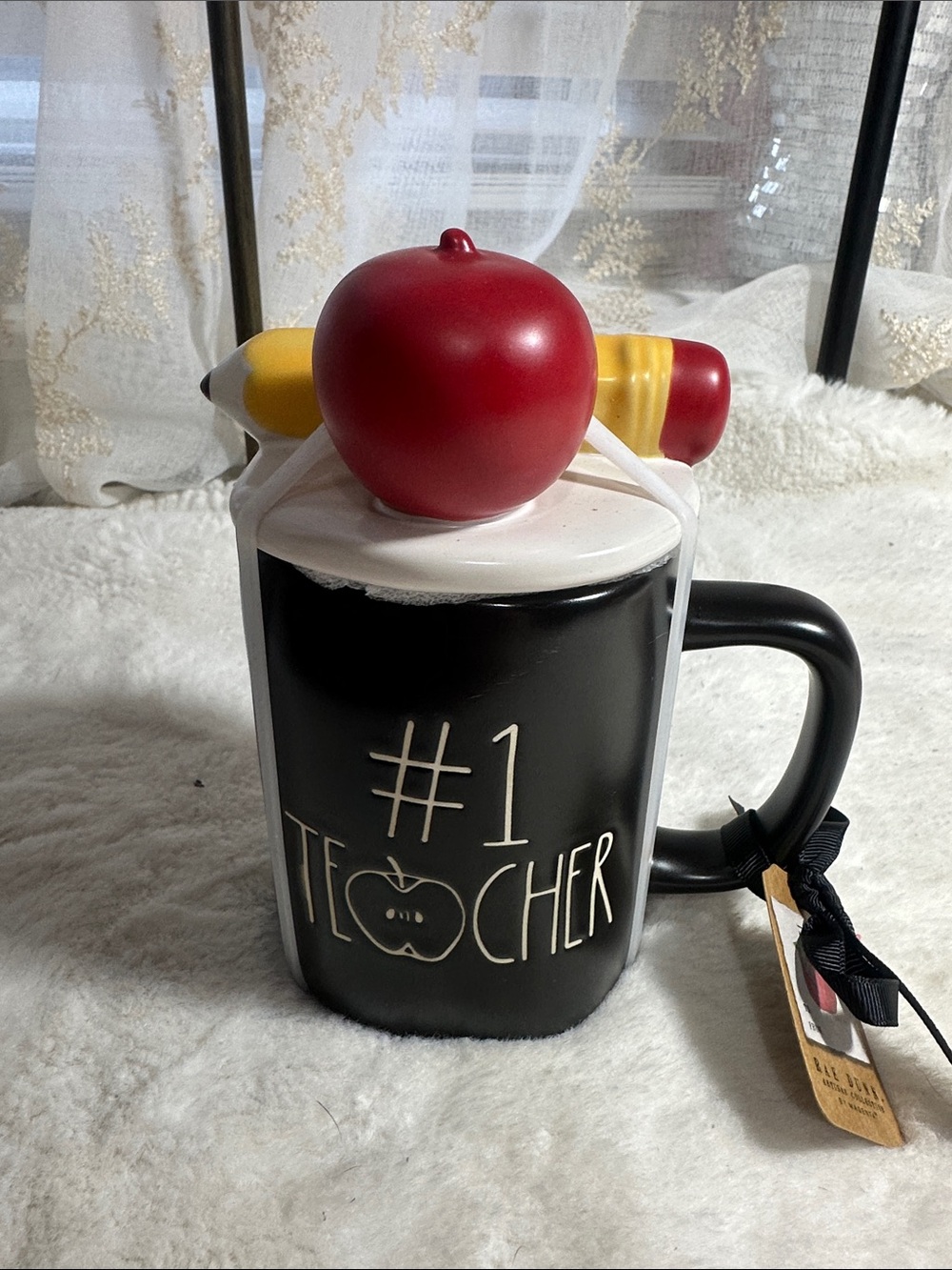 Rae Dunn #1 teacher mug with lid